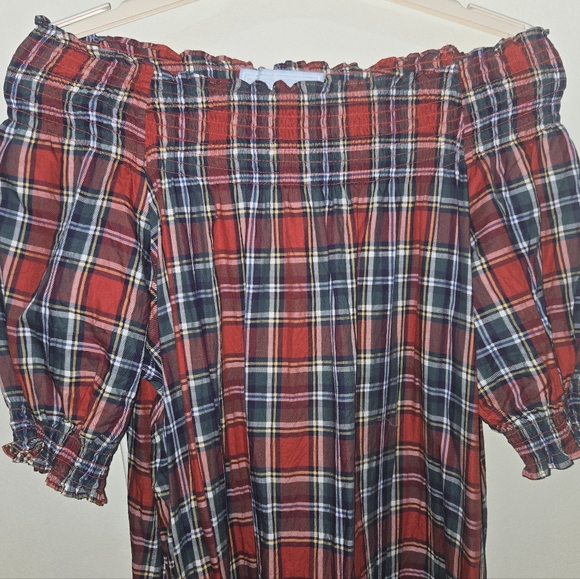 Hill House Home Caroline Nap Dress Tartan Plaid Smocked Maxi Medium - Picture 5 of 10